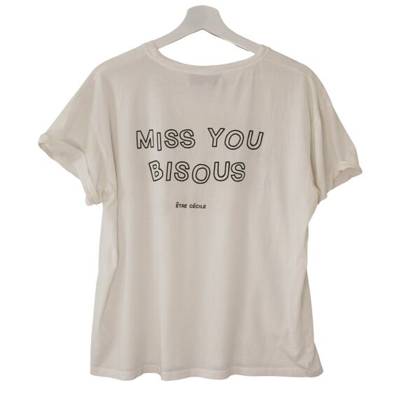 Entre Cecil Parisian Kiss & Miss You T-Shirt Organic Cotton Large - Picture 1 of 4